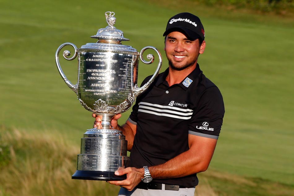 Filipino-Australian golfer Jason Day poses with the Wanamaker Trophy after winning the 2015 PGA Championship golf tournament in Wisconsin, U.S.A. on Sunday. This is the first major championship for the world number five Day, whose mother is from Tacloban, Leyte. Photo by Brian Spurlock, USA TODAY/Reuters